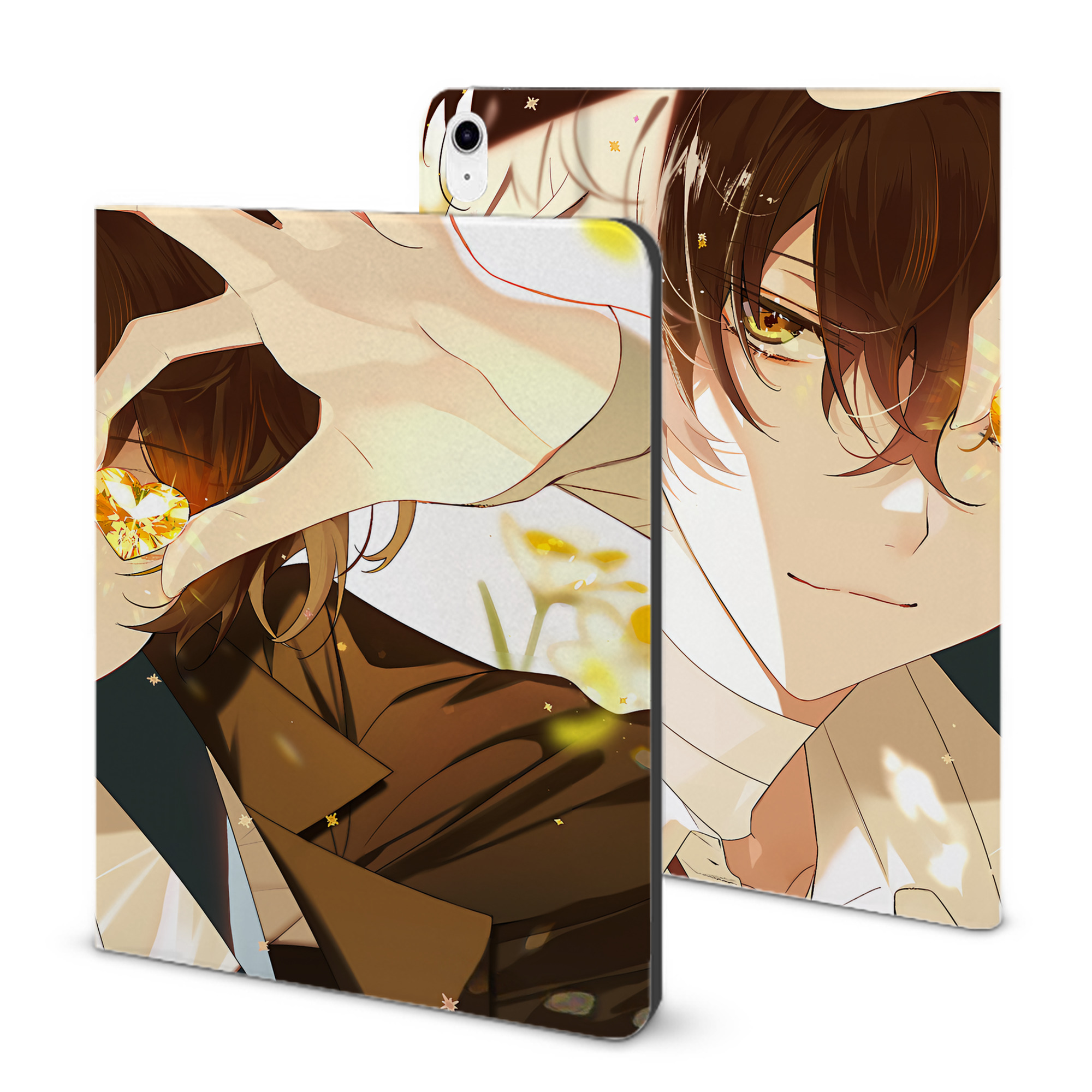 （画像用） 文豪ストレイドッグス Bungo Stray Dogs IPad ケース ブック型 PUレザー TPU 耐衝撃 軽量 薄型 ペン収納なし 全面保護 IPad 各モデル対応
